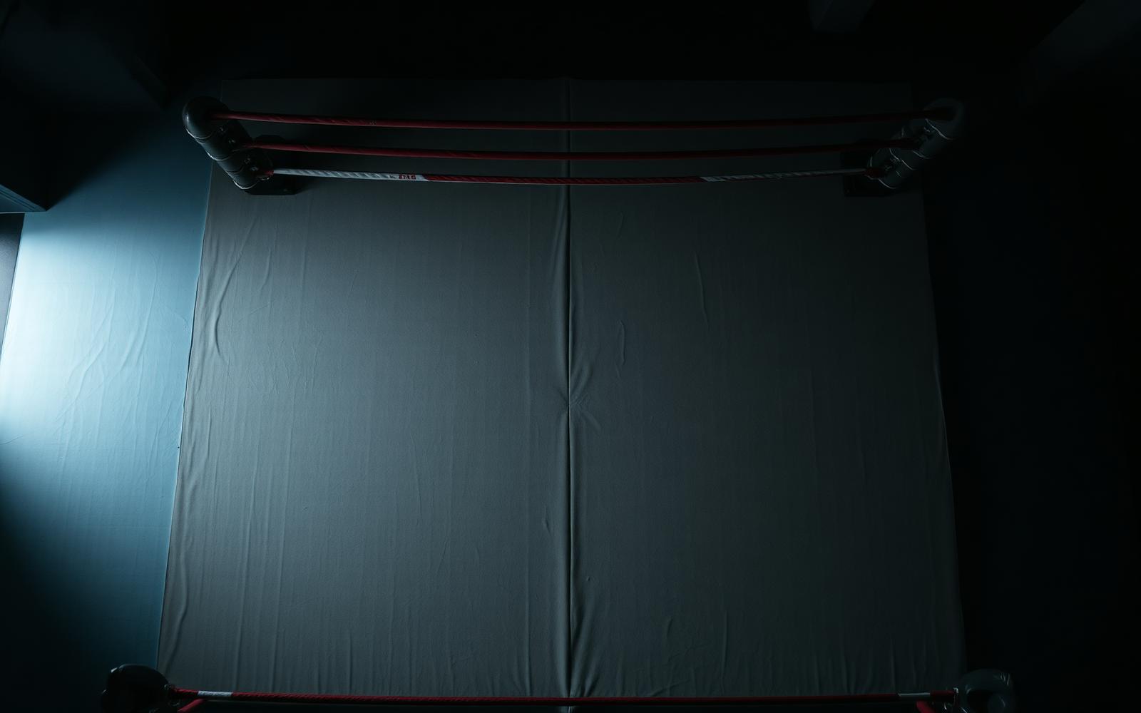Empty ring from above under a single spotlight